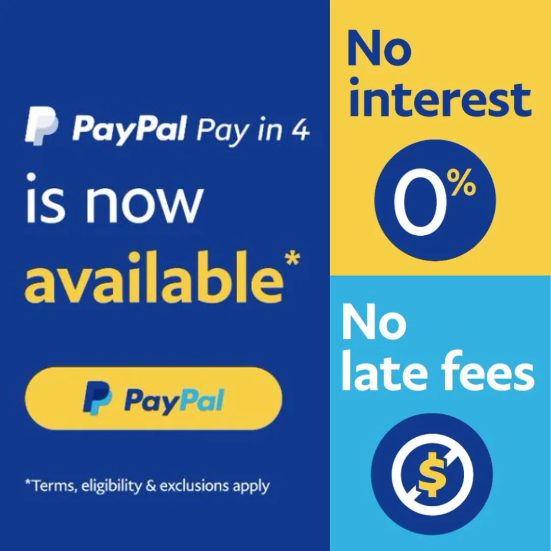 feeka PAYPAL OFFERS CONVENIENT BUYING OPTIONS - PAY IN 4 PARTS, NO UPFRONT PAYMENT.