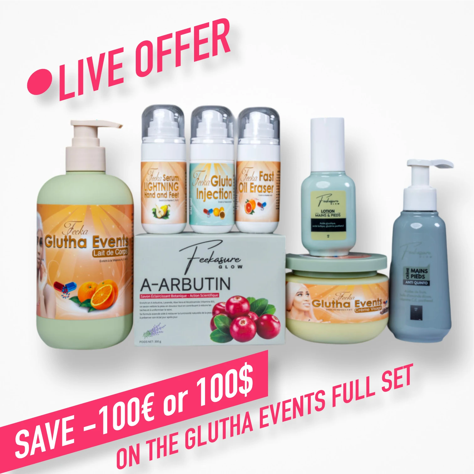 feeka 🔴 LIVE Offer on the Glutha Events set, with exclusive discounts of €100 or $100 + Free Shipping to the USA and Europe 🎁