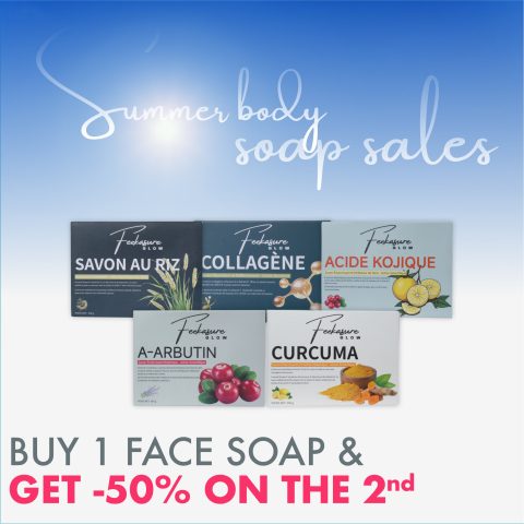 Summer body soap sales — buy 1, get -50% on the 2nd