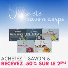 Offre été savon corps — 1 acheté, -50% sur le 2ème