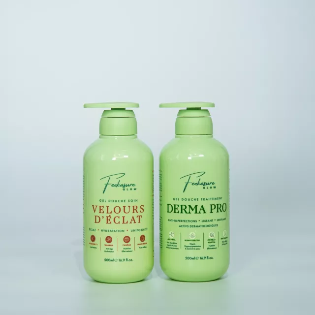 Combo Gel de Douche Derma Pro & Velour d'Éclat Feekasure Glow